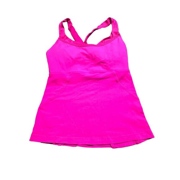 Lululemon Cross My Heart Tank in Paris Pink Size 4 Built in Bra - Picture 2 of 7